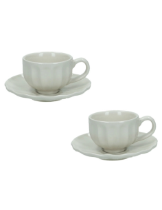 SET 2PZ TAZZINA CAFFE CALIPSO AVORIO STONEWARE