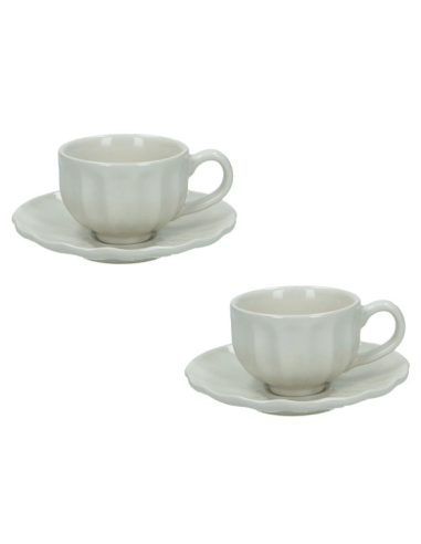 SET 2PZ TAZZINA CAFFE CALIPSO AVORIO STONEWARE