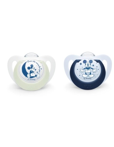 Succhietti NUK Star Day & Night Mickey Glow 6-18M - 2 Pezzi | Shopincasa