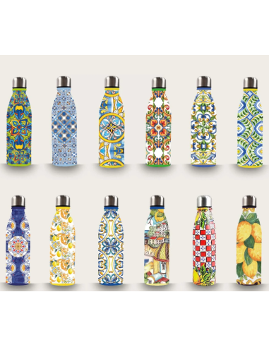 BOTTIGLIA TERMICA 56057 DECORATA 500ML ACCIAIO