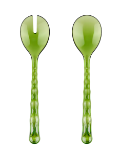 TAVOLA E CUCINA: vendita online Guzzini, Vanity, Posate Insalata, Verde Ninfea, Bio-Based SAN, Bio-Based SMMA, 28 cm, Gift Bo...