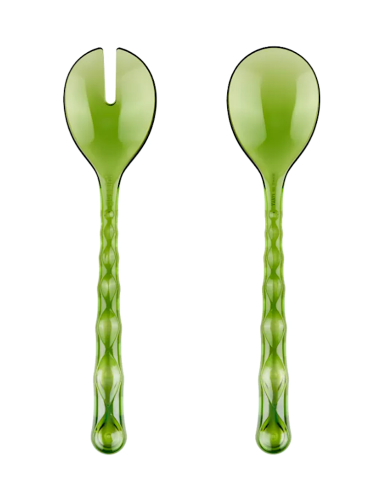 TAVOLA E CUCINA: vendita online POSATE INSALATA VANITY WATER LILY GREEN in offerta