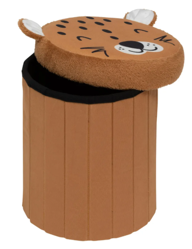 POUF CONTENITORE 203890B LEOPARDO 30X36CM MDF