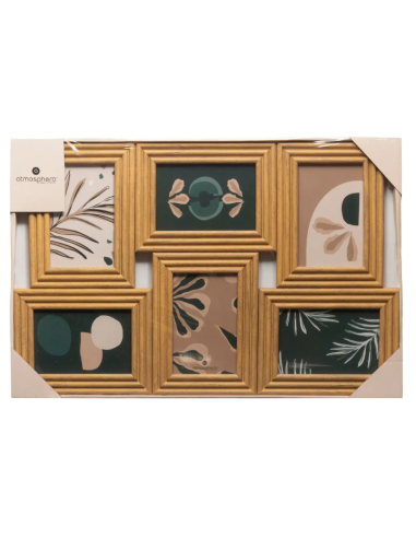 PORTAFOTO 206496 SANDRA 6 CORNICI 55X35CM PLASTICA MARRONE