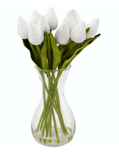 FIORI CON VASO 206539 HECTOR TULIPANI 15X29CM TRASPARENTE