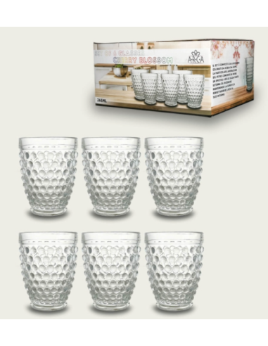 CONF 6 BICCHIERI 58851 BLOSSOM 27ML TRASPARENTE