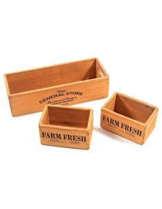 SET 3 CASSETTE 22017 LEGNO 34X13CM/15X10CM