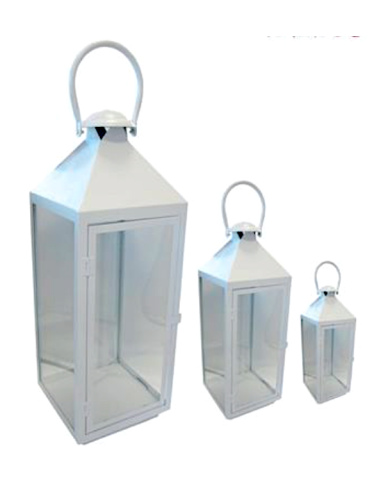 LANTERNA 67820 1 MIS FERRO BIANCO 10X10X24CM