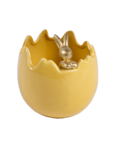 UOVO CONTENITORE 141049 GIALLO CONIGLIO CERAMICA 9X9CM
