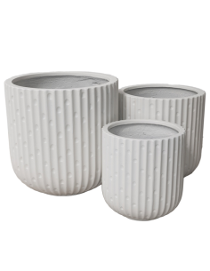 VASO 140507 3 MIS VETRORESINA AVORIO 36X36CM