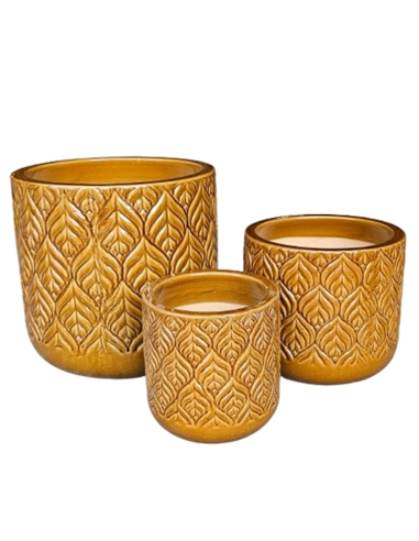 VASO 140561 3 MIS CERAMICA SENAPE 35X34CM