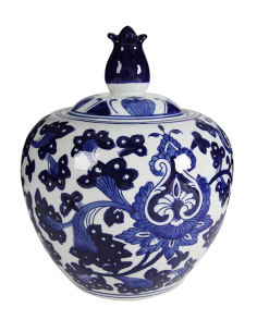 POTICHE 802470 PORCELLANA 20X25CM DECORO BLU