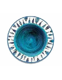 PIATTO FONDO MELAMINA 20CM DECORO FISH