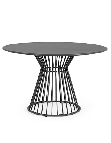 TAVOLO AUSTIN ACCIAIO ANTRACITE D120CM H75CM