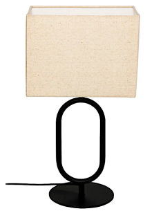 Atmosphera Lampada Paralume Panna e Metallo Nero H52 cm | shopincasa.it