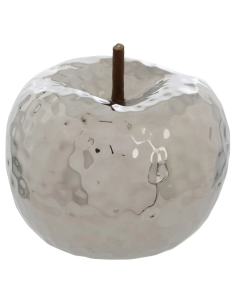 Mela decorativa "Pamela" in ceramica argentata 14 cm shopincasa.it
