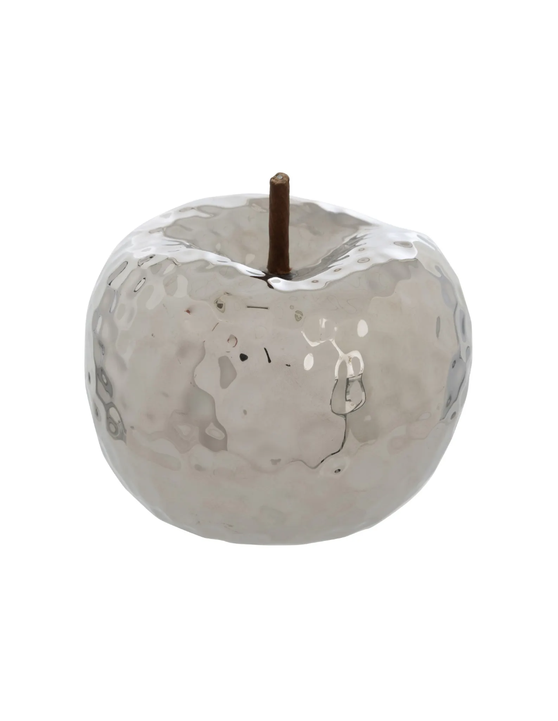Mela decorativa "Pamela" in ceramica argentata 14 cm shopincasa.it