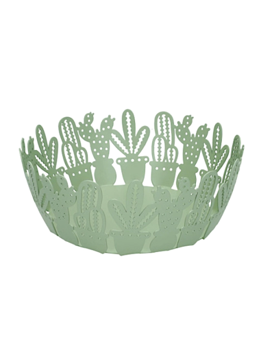 CESTINO CACTUS VERDE METAL