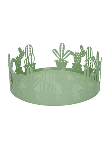 PORTAPIATTI CACTUS VERDE METAL