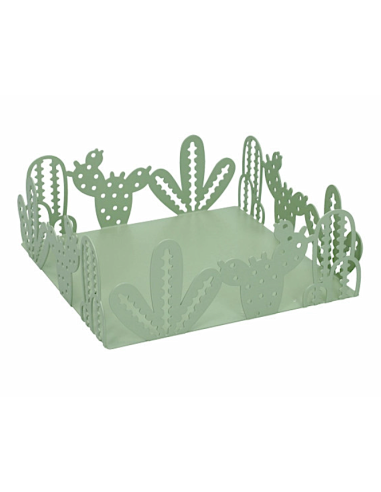 PORTA TOVAGLIOLI CACTUS VERDE METAL