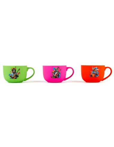 TAZZA 27194 PORCELLANA FLOCCATA 370ML ASSORTITO