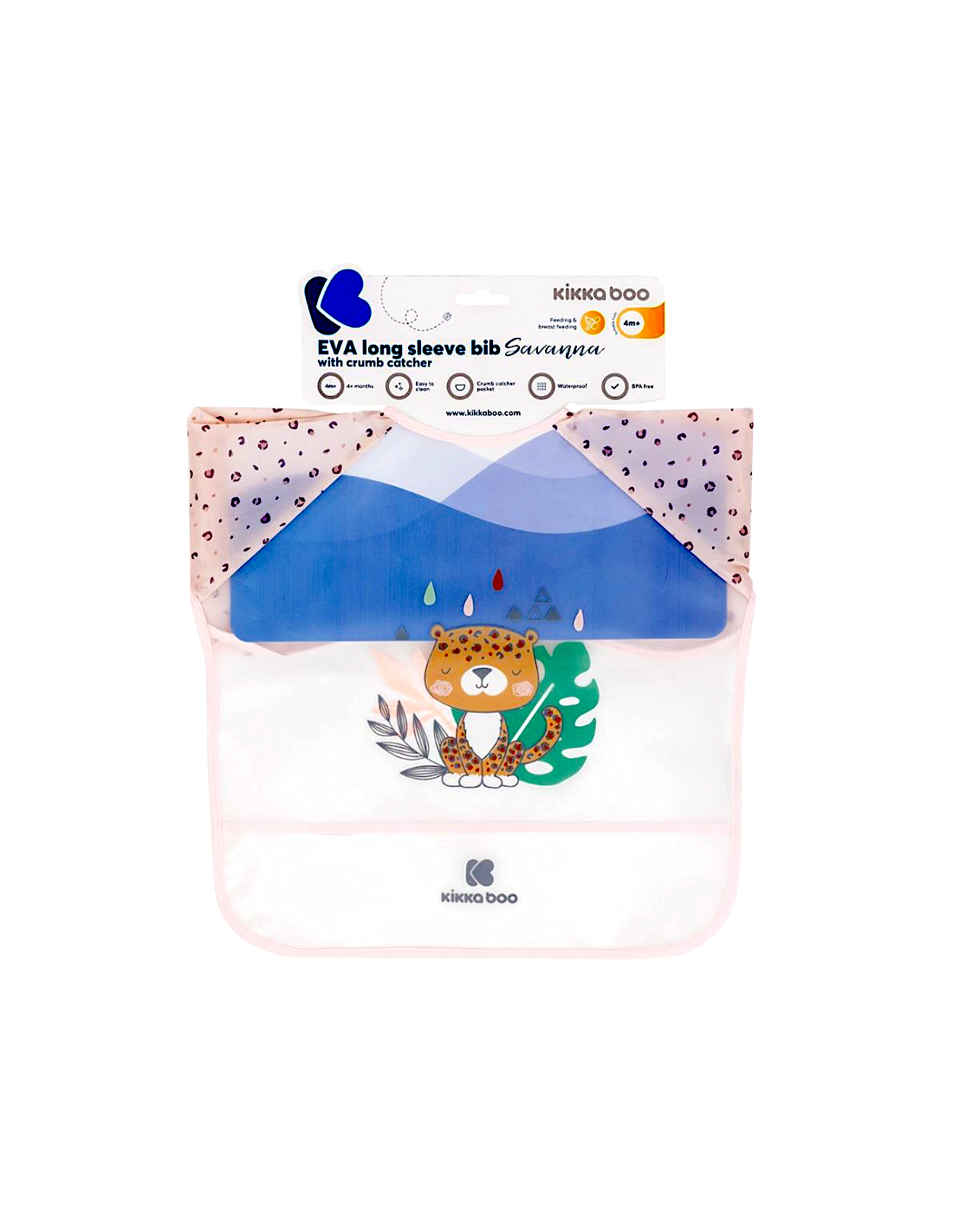 Bavaglino Kikkaboo Savana Rosa con Maniche Lunghe | shopincasa.it