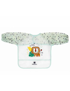 Bavaglino Kikkaboo Savanna Verde con Raccoglibriciole e Maniche Lunghe | shopincasa.it