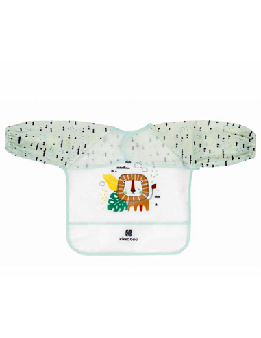Bavaglino Kikkaboo Savanna Verde con Raccoglibriciole e Maniche Lunghe | shopincasa.it