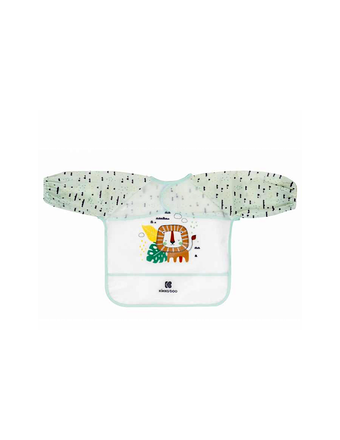 Bavaglino Kikkaboo Savanna Verde con Raccoglibriciole e Maniche Lunghe | shopincasa.it