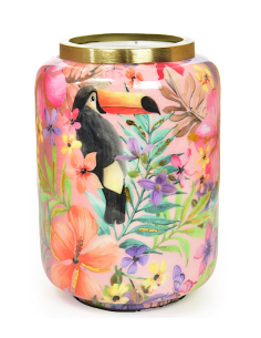 VASO 21215 ENAMEL METALLO 15X21,5CM DECORATO