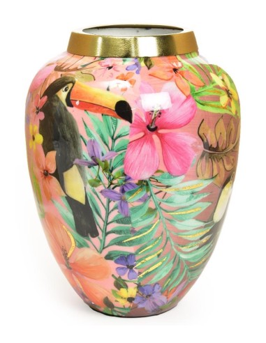 VASO 21260 ENAMEL METALLO 21,5X28CM DECORATO