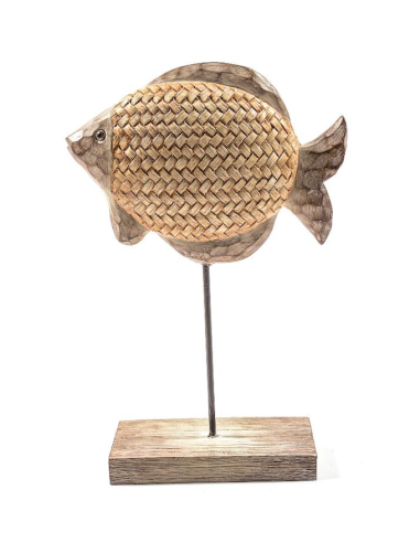 FIGURA PESCE 24769 RESINA H33CM CON BASE RESINA