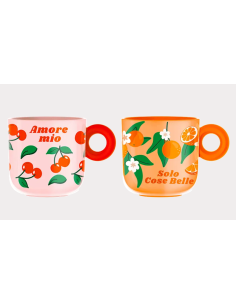 TAZZE CAFFE' E LATTE: vendita online Bialetti Set 2 Mug Frutta – Tazze Colorate in offerta