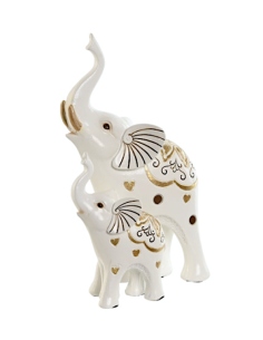 FIGURA ELEFANTI FD212958 RESINA 11X8X19CM BIANCO