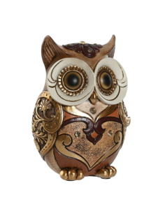 FIGURA GUFO FD215864 RESINA 10X7X14CM DORATO