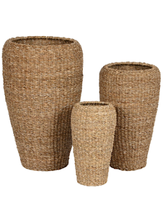 FIORIERA MC210273 2 MIS SEAGRASS/METALLO 32X56CM NATURALE