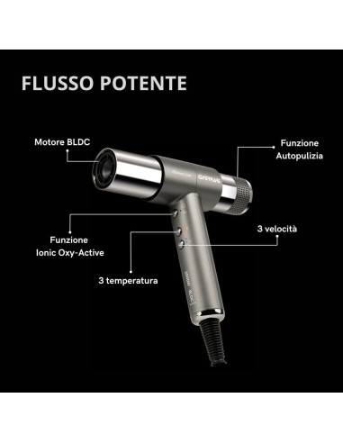 ASCIUGACAPELLI: vendita online G3 Ferrari G30061 Monna Lisa, Asciugacapelli Brushless 2000W, Motore BLDC 110.000 RPM, Ionic O...