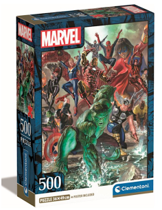 Puzzle Marvel 500 pz con poster Clementoni 35546 | Shop in Casa