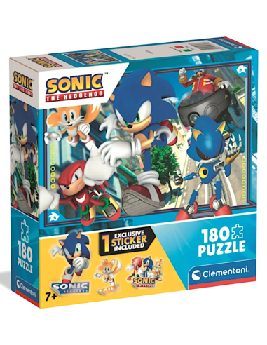 PUZZLE CLEMENTONI 180PZ CON STICKER SONIC 29798 | SHOP IN CASA