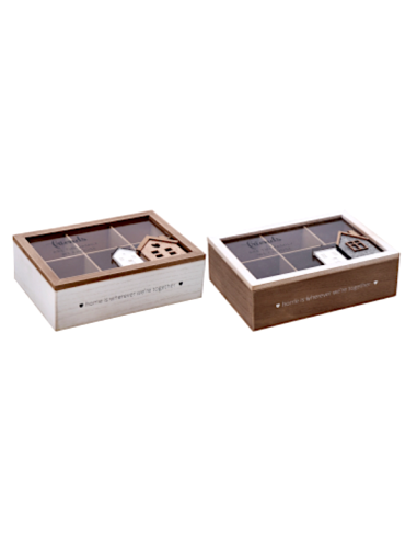 SCATOLA PORTATHE 110096 MDF ASSORTITO 24X6,5X7,5CM