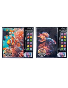 GIOCHI GIRL: vendita online Diamantiny Level Up Mondo Marino, Kit Mosaico Pesce Combattente, Crystal Art con Gemme 3D, Creati...