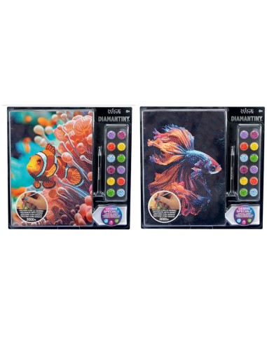 GIOCHI GIRL: vendita online Diamantiny Level Up Mondo Marino, Kit Mosaico Pesce Combattente, Crystal Art con Gemme 3D, Creati...