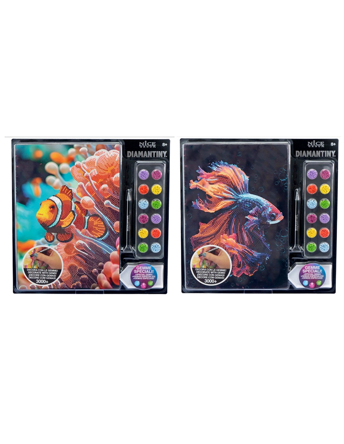 GIOCHI GIRL: vendita online Diamantiny Level Up Mondo Marino, Kit Mosaico Pesce Combattente, Crystal Art con Gemme 3D, Creati...