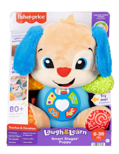 Cagnolino Ridi e Impara Fisher-Price Smart Stages multilingue, peluche musicale educativo per bambini.