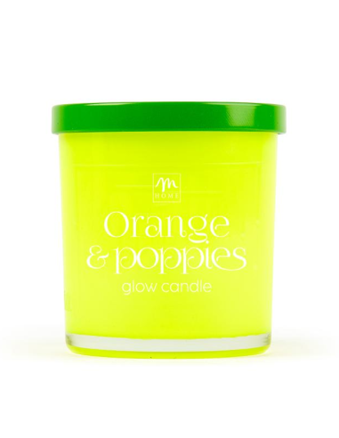 CANDELA FLUO 21874 GIALLO 170GR VETRO CON COPERCHIO