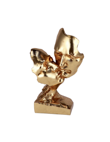 Statua Viso in Resina Oro Ad Trend 15x7x25 cm | Design Moderno-shopincasa.it