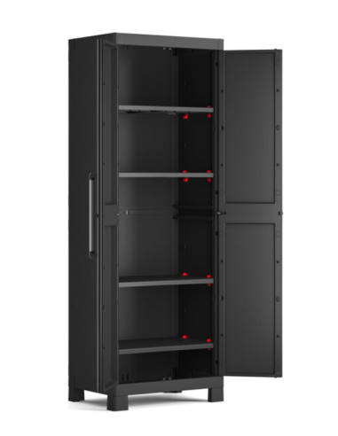ARMADIETTI: vendita online Keter Detroit, armadio alto in plastica, armadio nero garage, 65x45x182 cm, armadietto attrezzi, a...