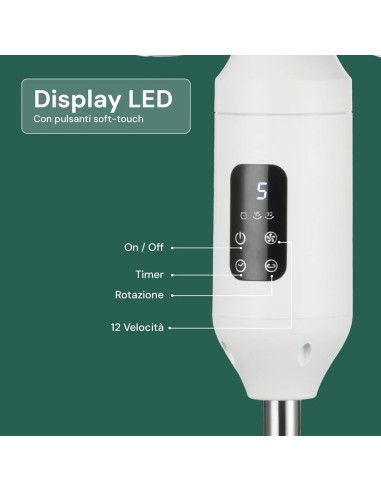 VENTILATORI: vendita online Ventilatore a Piantana Doppia Esposizione, Ø 40 cm, 12 Velocità, Timer, Telecomando, Altezza Rego...