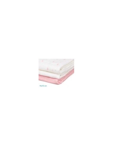 Set 3 Museline Rosa, Bianco e Stampato Kiokids su Shopincasa.it