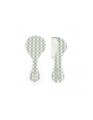 Set Spazzola e Pettine Vichy Verde Pasito a Pasito | Shopincasa.it